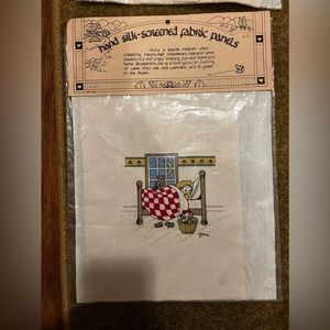 Hand silk-screened fabric panels by Nina Shaffer Antique